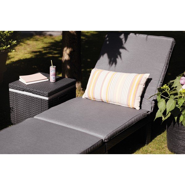 Tamno siva podstavljena/od umjetnog ratana podesiva vrtna ležaljka Daytona – Keter-image-3