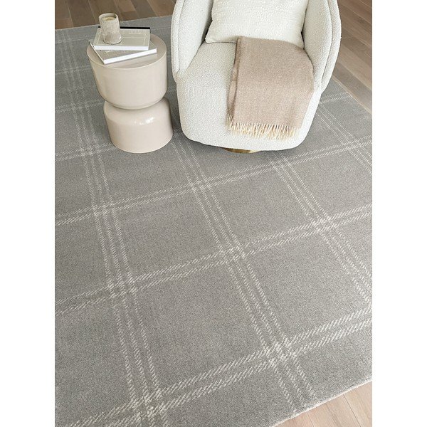 Svijetlo sivi vuneni tepih 160x240 cm Calisia M Grid Prime – Agnella-image-1