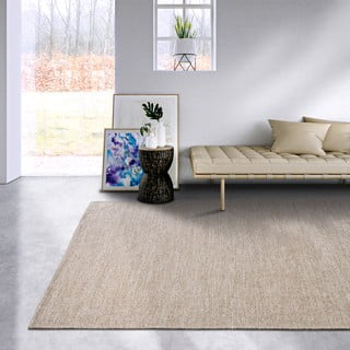 Bež ručno rađen tepih od mješavine vune 80x150 cm Pradesh Linen White – Elle Decoration