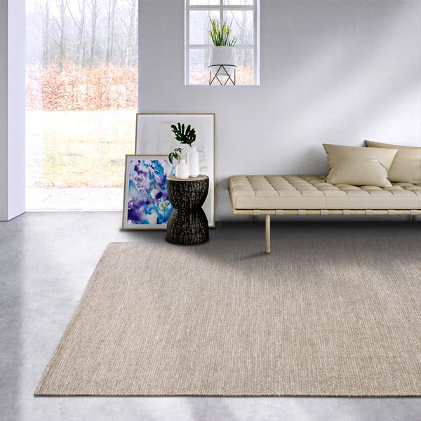 Bež ručno rađen tepih od mješavine vune 190x280 cm Pradesh Linen White – Elle Decoration-image-1
