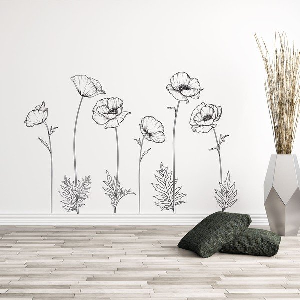 Set zidnih samoljepljivih naljepnica Ambiance Poppies-image-2