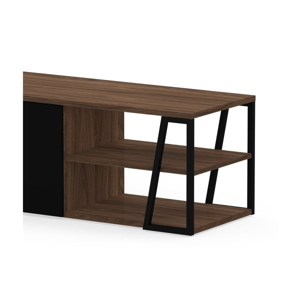 Crna TV komoda u dekoru oraha 190x45 cm Albi - TemaHome-image-4