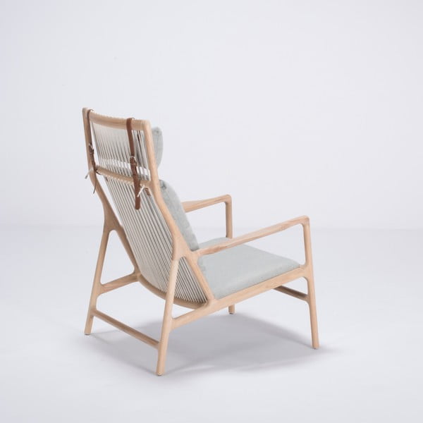 Fotelja od hrasta sa plavo-sivim tekstilnim sjedalom Gazzda Dedo-image-2