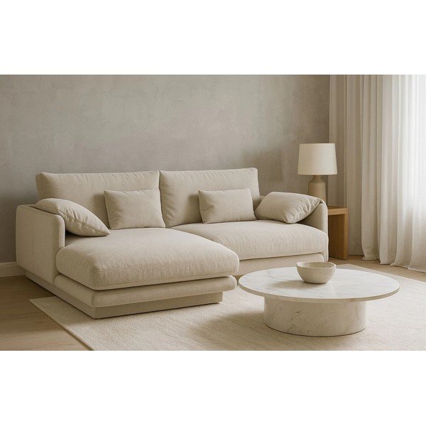 Bež kutna garnitura (s lijevim kutom) Torino – Micadoni Home-image-1