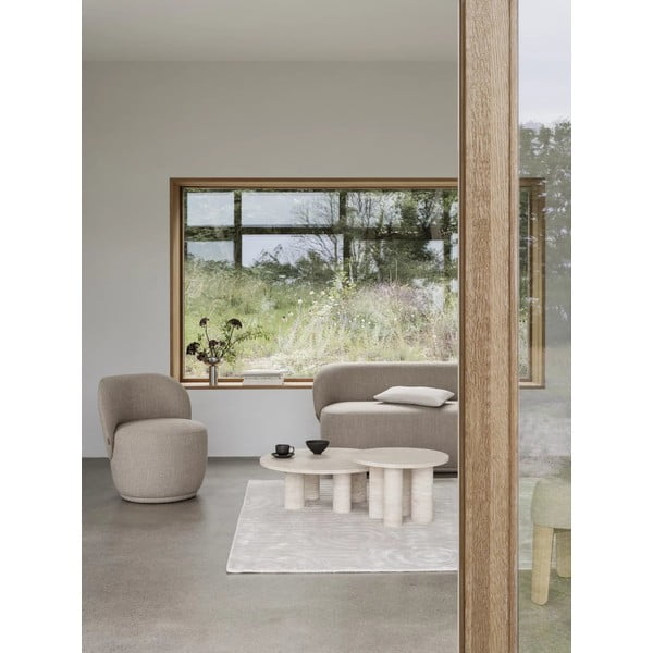 Bež okrugao stolić za kavu od kamenine ø 75 cm Volos – Blomus-image-1