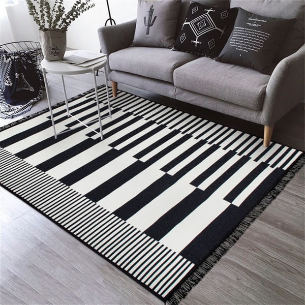 Crno-bijeli obostrani tepih Klotho, 120 x 180 cm-image-3