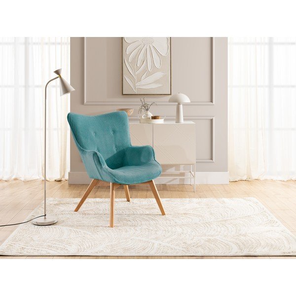 Tirkizna fotelja od samta Niko – Ropez-image-4