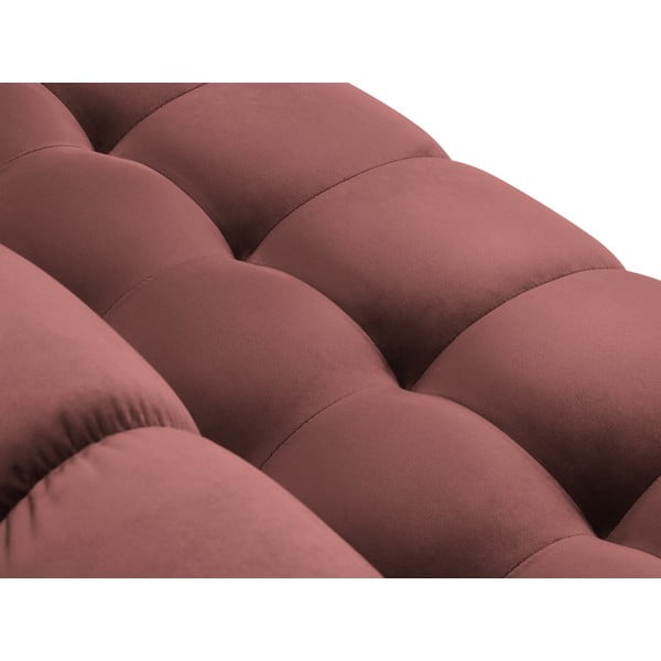 Ružičasta baršunasta kutna garnitura Cosmopolitan Design Bali, lijevi kut-image-1