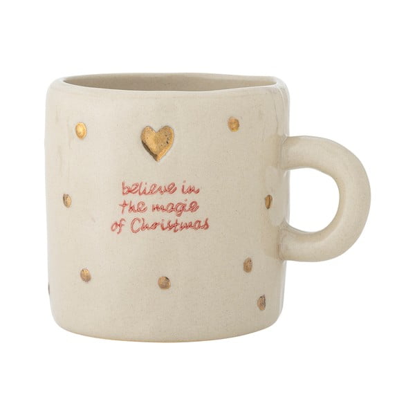 Bež šalica s božićnim motivom od kamenine 250 ml Christy – Bloomingville