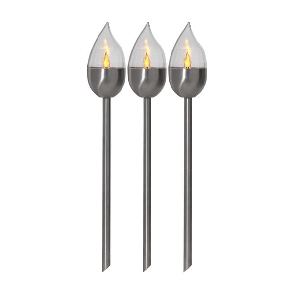 LED utične vanjske svjetiljke u setu 3 kom sa solarnim panel (visina 40 cm) Olympus – Star Trading