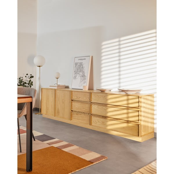 Podna lampa zlatne boje sa staklenim sjenilom (visina 150 cm) Mahala - Kave Home-image-2