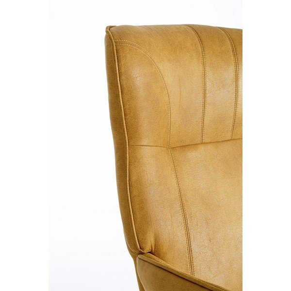 Senf žuta fotelja od imitacije kože Nasira – Bizzotto-image-1