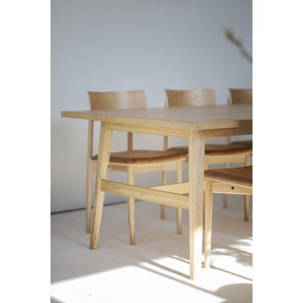 Blagovaonski stol u dekoru hrasta u prirodnoj boji 100x220 cm Plainfield – Rowico-image-4