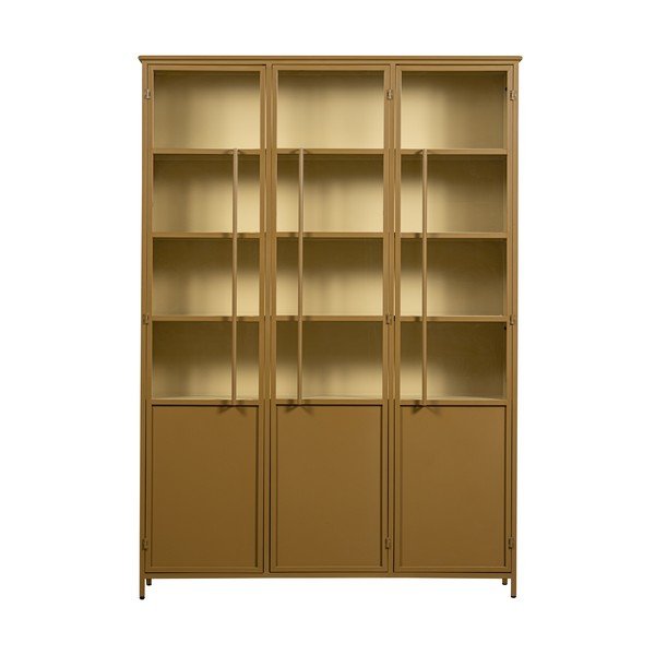 Senf žuta metalna vitrina 140x200x44 cm Exhibit – WOOOD