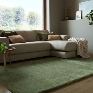 Tamno zeleno sintetičko krzno 120x170 cm Faroe Wool Look Fur – Flair Rugs