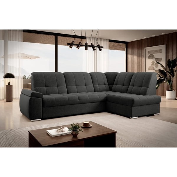 Tamno siva sklopiva/s prostorom za odlaganje kutna garnitura (s desnim kutom/u obliku slova L) Sado – ELTAP-image-4