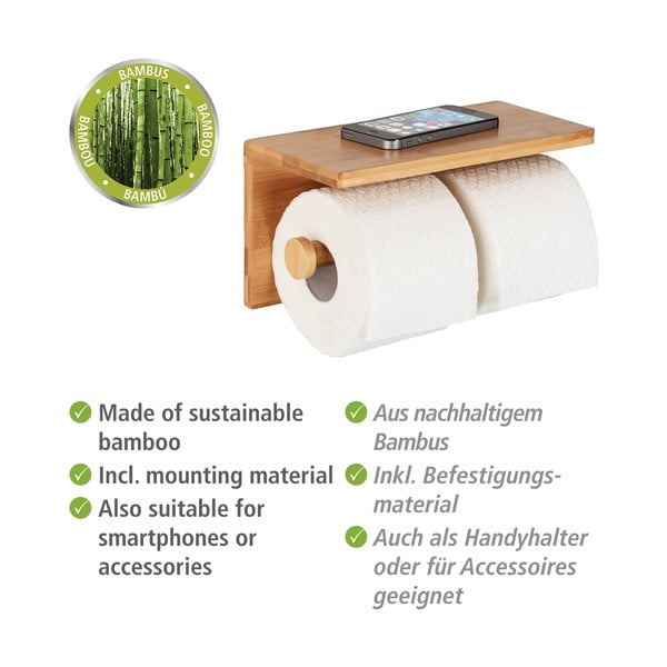 Zidni držač za toalet papir od bambusa Duo Bambusa - Wenko-image-4