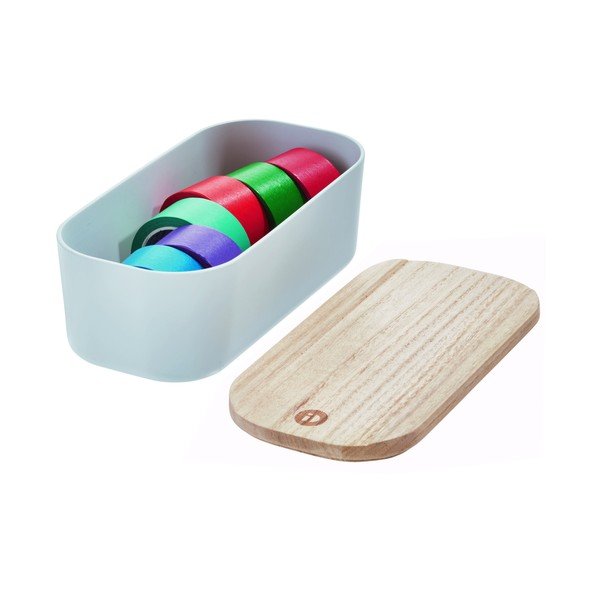 Siva kutija za pohranu s poklopcem od drveta paulovnije iDesign Eco, 9 x 18,3 cm-image-4