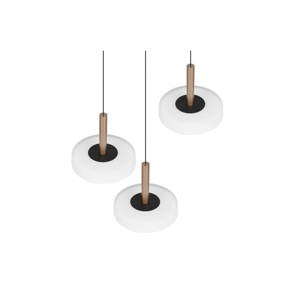 Crno-bijela/u zlatnoj boji LED viseća svjetiljka s mogućnosti zatamnjivanja sa staklenim sjenilom ø 35 cm Celeste – Trio-image-4