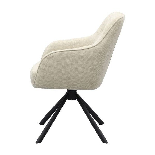 Krem podstavljena blagovaonska stolica s naslonima za ruke Avola – Unique Furniture-image-3