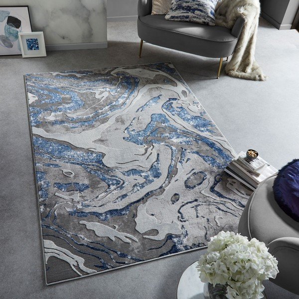 Plavi/sivi tepih 80x150 cm Marbled – Flair Rugs-image-1