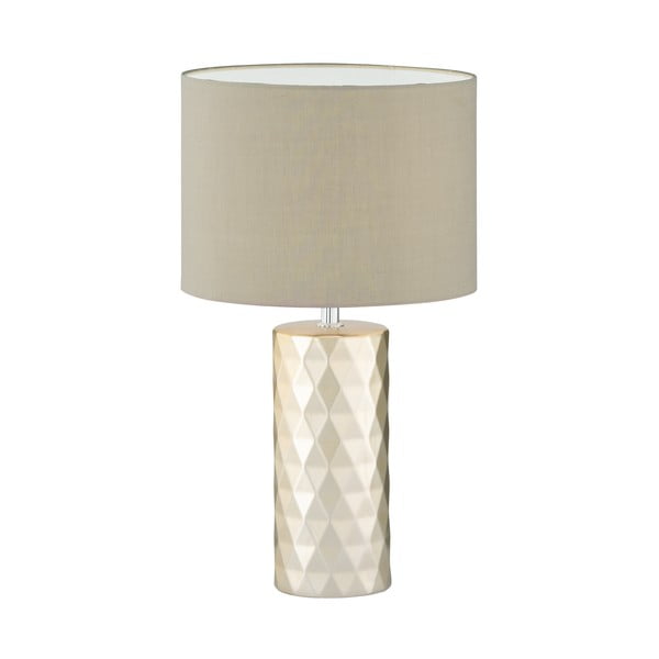 Bež stolna lampa s tekstilnim sjenilom (visina 43 cm) Abo – Fischer & Honsel