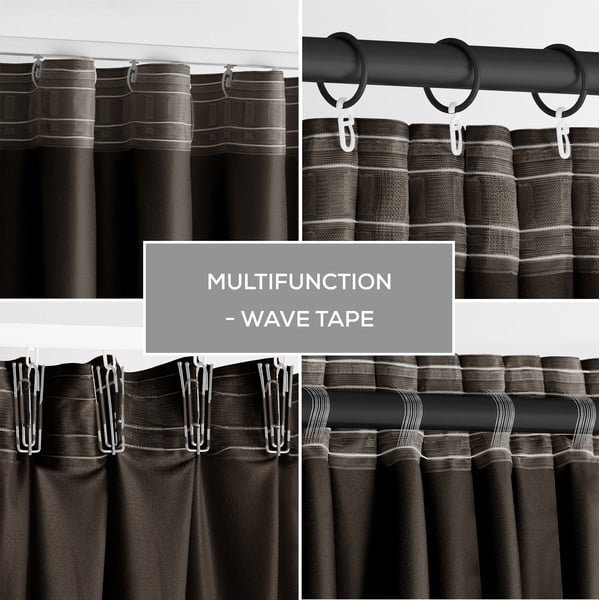 Smeđa zavjesa za djelomično zamračenje od samta 140x270 cm – Restilo-image-4