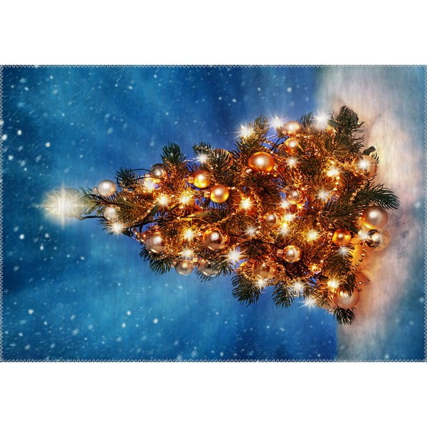 Tepih Vitaus Christmas Period Blue Sky Lit Up Tree, 50 x 80 cm