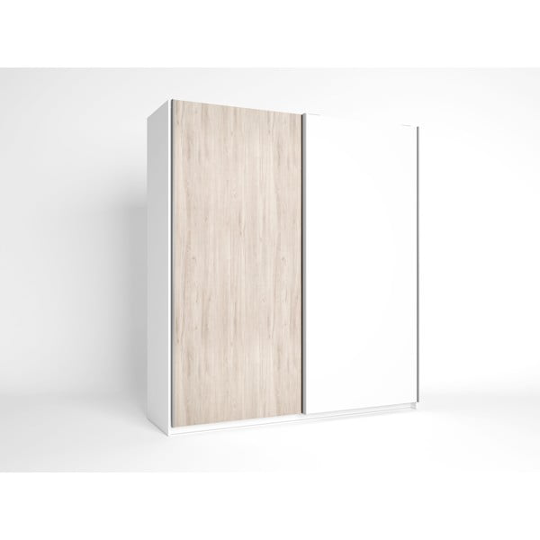 Bijeli ormar u dekoru hrasta s kliznim vratima 182x200 cm Sahara - Marckeric-image-2