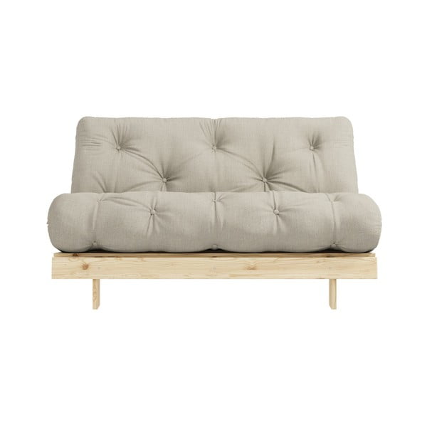Sivo-bež lanena sklopiva sofa 140 cm Roots – Karup Design-image-3