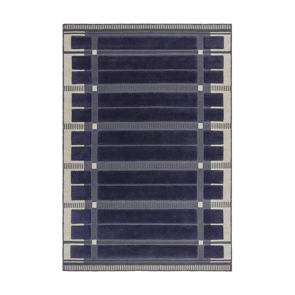 Tamno plavi/bež ručno rađen vunen tepih 120x170 cm – Asiatic Carpets