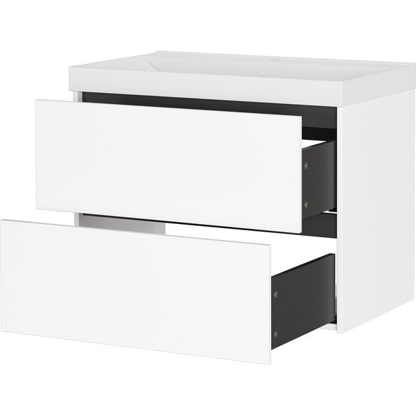 Bijeli zidni ormarić za ispod umivaonika u mat dekoru 81x65 cm Bodera – Germania-image-4