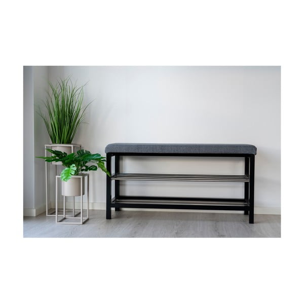 Sivi ormarić za cipele s klupom Padova – House Nordic-image-4