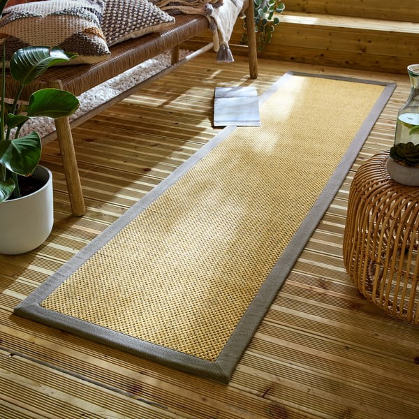 Sivi/svjetlo smeđi unutarnji i vanjski tepih 60x230 cm Sisal Look – Flair Rugs-image-1