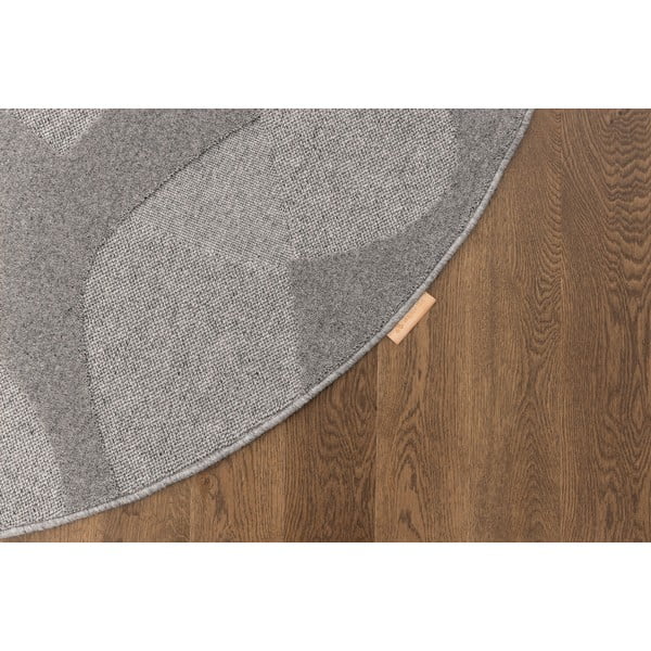 Sivi vunen okrugao tepih ø 133 cm Morphic Botanica – Agnella-image-4