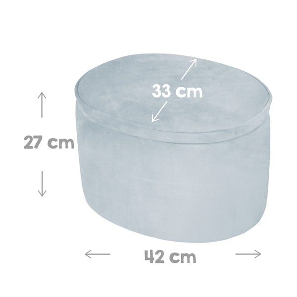 Svijetlo plavi baršunast dječji tabure Lil Sofa – Roba-image-3