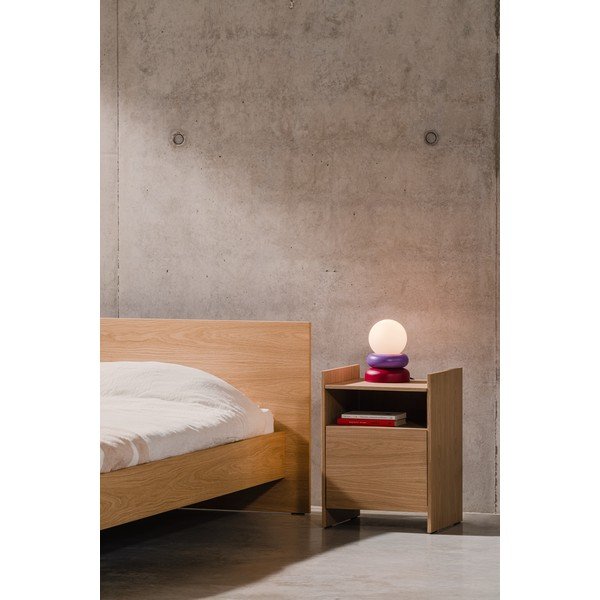 Noćni ormarić u dekoru hrasta s policama u prirodnoj boji Toopt – noo.ma-image-1