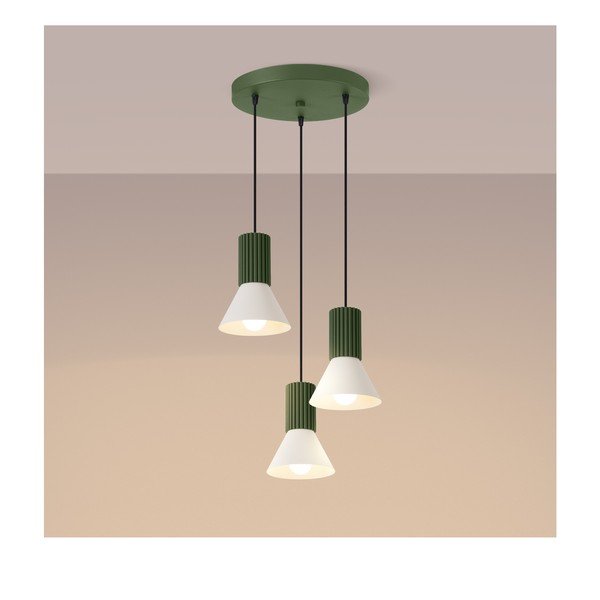 Zelena metalna viseća svjetiljka ø 30 cm Niru – Sollux-image-2