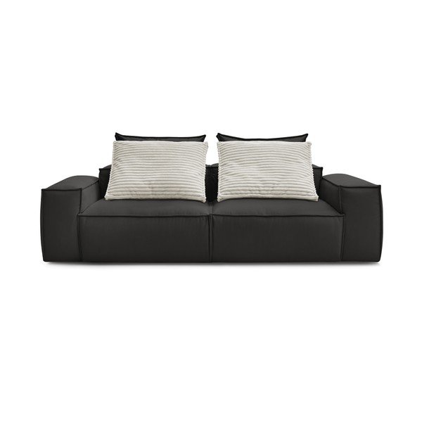 Crna sofa od imitacije kože 260 cm Boheme – Bobochic Paris