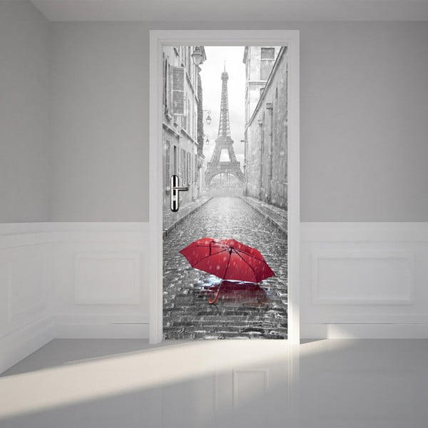 Ljepljiva naljepnica za vrata Ambiance Eiffelov toranj i kišobran, 83 x 204 cm