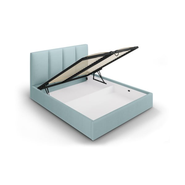 Svijetloplavi bračni krevet Mazzini Kreveti Juniper, 160 x 200 cm-image-3