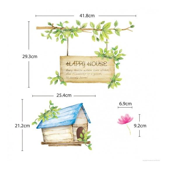 Set naljepnica Ambiance Dandelion Flowers Happy House, 42x30 cm-image-4