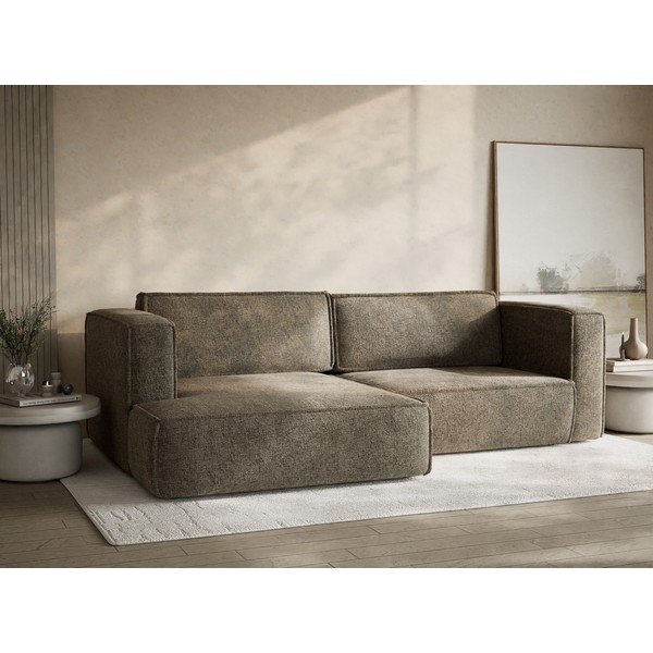 Smeđa sklopiva/s prostorom za odlaganje kutna garnitura od šenila (s lijevim kutom/s ležaljkom) Velto – Maison de Rêve-image-4