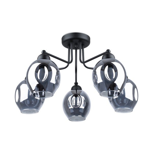 Crna stropna svjetiljka sa staklenim sjenilom 59x59 cm Garten – Sollux