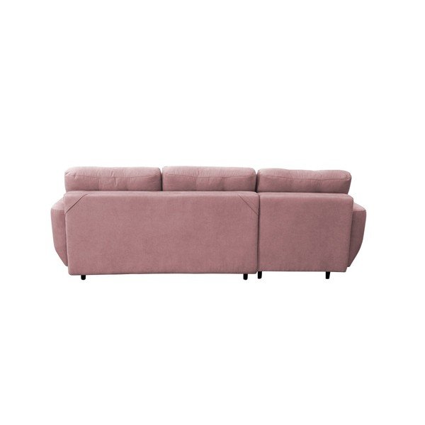Svijetlo ružičasta kutna garnitura na razvlačenje s crnim nogama Mazzini Sofas Hortensia, lijevi kut-image-2