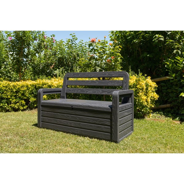 Tamno siva plastična vrtna klupa Forever Spring – Toomax-image-1