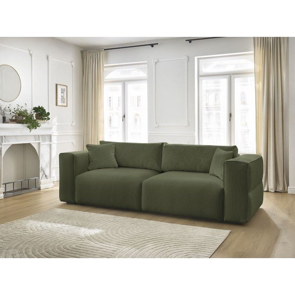 Zelena sklopiva/s prostorom za odlaganje sofa 265 cm Ezechiel – Bobochic Paris-image-1
