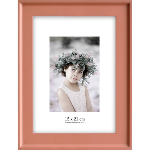 Narančasti zidni okvir Styler Malaga, 22 x 28 cm