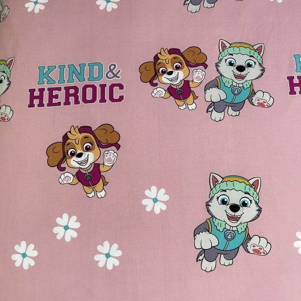 Ružičasta pamučna dječja posteljina za krevet za jednu osobu 140x200 cm Paw Patrol "Heroic" – Jerry Fabrics-image-4