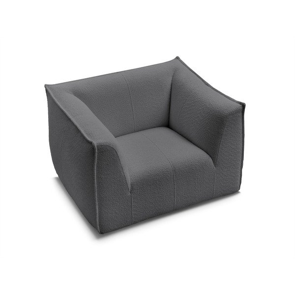 Tamno siva fotelja od bouclé tkanine Giorgia – Bobochic Paris-image-4